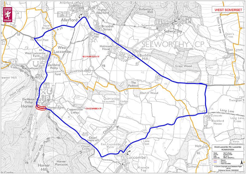 Road closure map West Luccombe Road