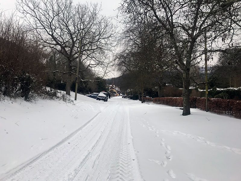 Luccombe in the snow