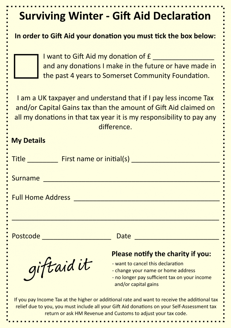 Gift Aid form