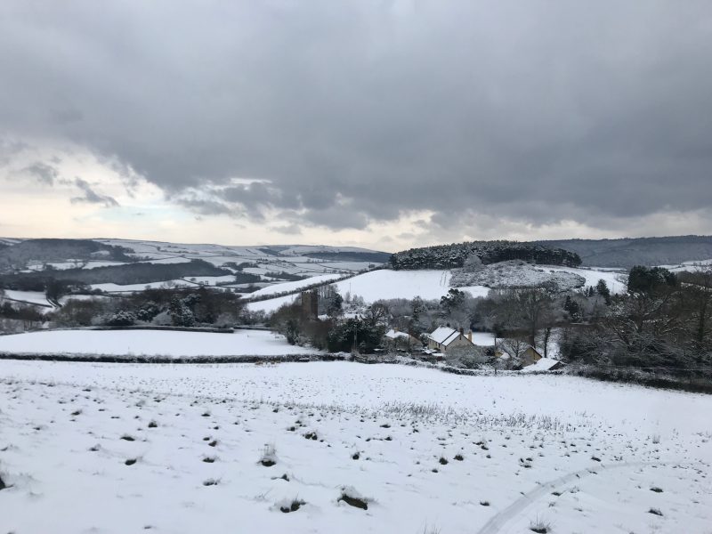 Luccombe in the snow
