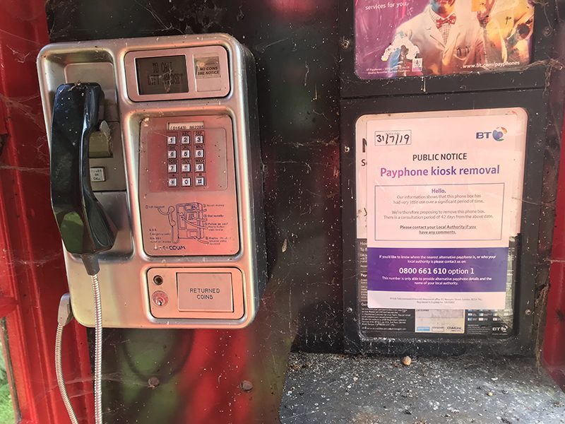 Message in the Red phone box in Luccombe