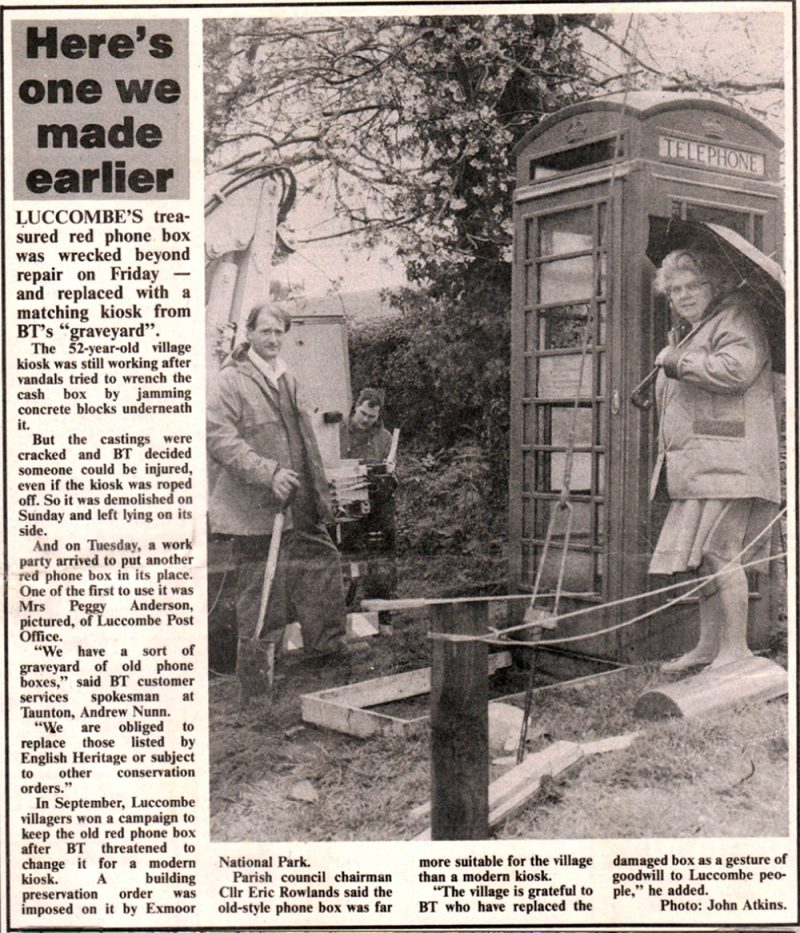 Press coverage over the replacement phone box