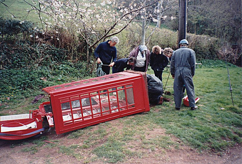 The damaged phone box in 1993