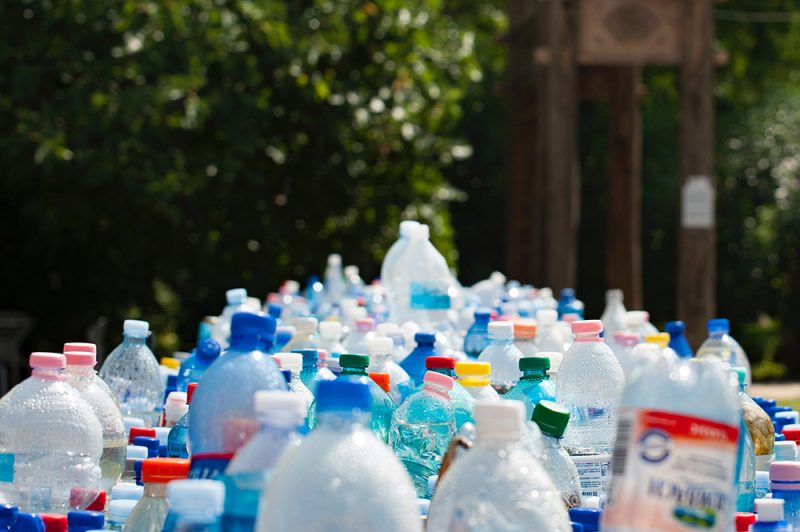 Plastic bottles ready for recycling